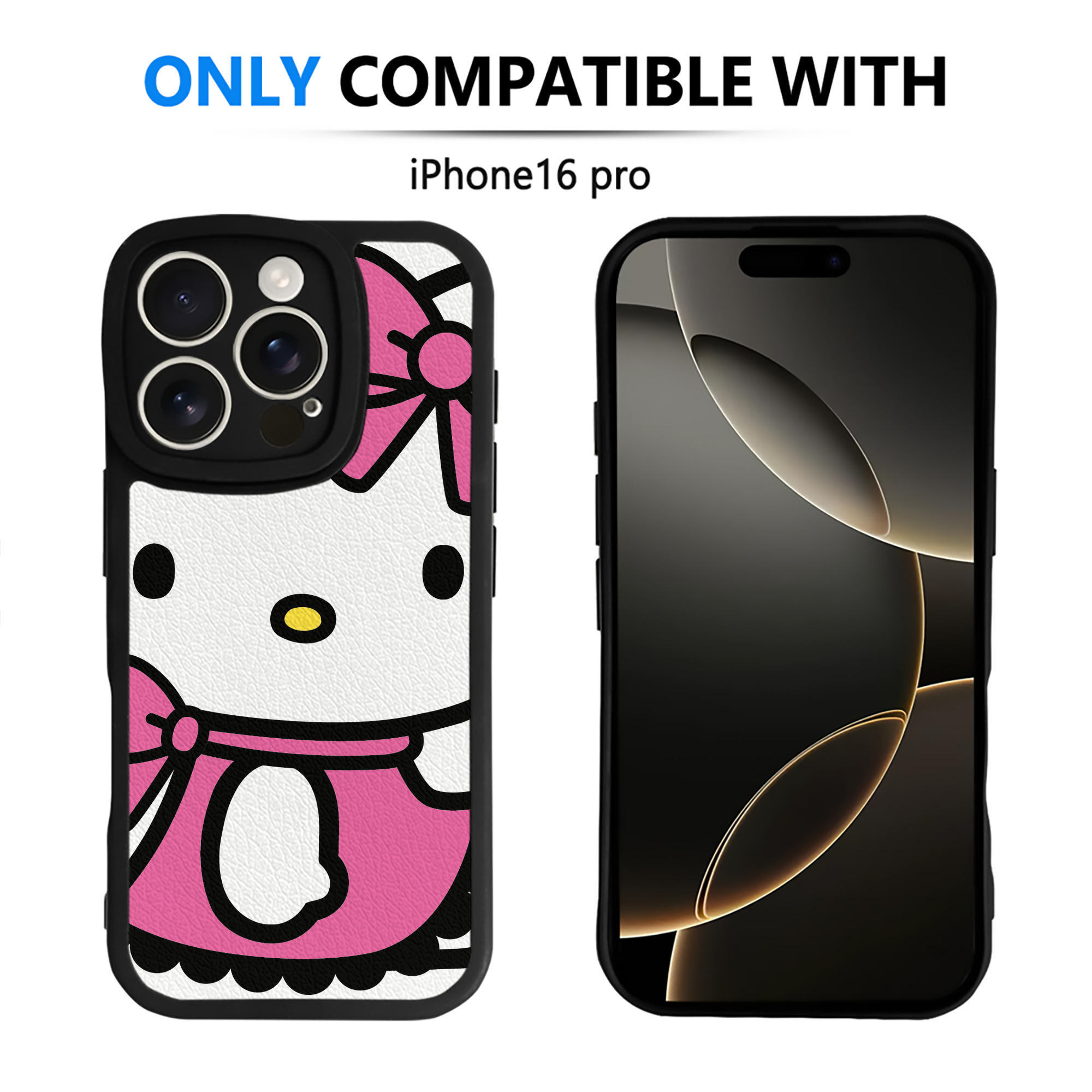 （画像用） Hello Kitty ハローキティ 【iPhone 16シリーズ対応】シリコンスマホケース（レザー調） 材質：シリコン